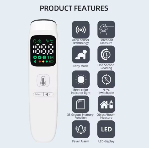CE Approved Digital Infrared Forehead Thermometer – Non-Contact Fever Measurement - Image 6